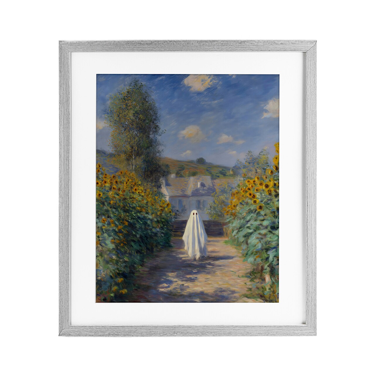 Stupell Industries Monet Style Sunflower Ghost Framed Print Under Glass, design by Arlington Prints